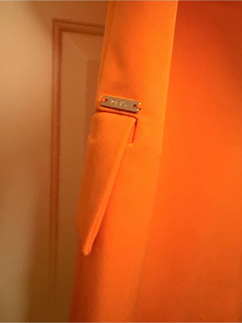 DKNY Bright Orange Double-Breasted Trench Blazer - Picture 7 of 8